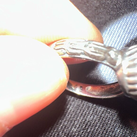 BLUE CZ SILVER COCKTAIL RING SZ 7 - Picture 6 of 12